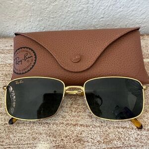 Ray-Ban Gold and Black Sunglasses